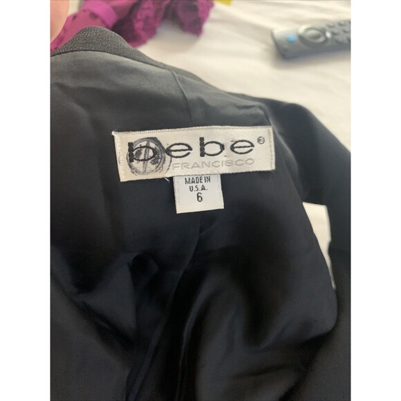 Rare VtG 80’90’BEBE Mini Pleated Dress Set Long Jacket Vest Made USA Sz 6 Small - Picture 10 of 16